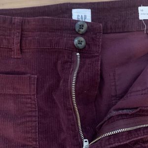 Maroon Gap Corduroy Wide Leg Pants